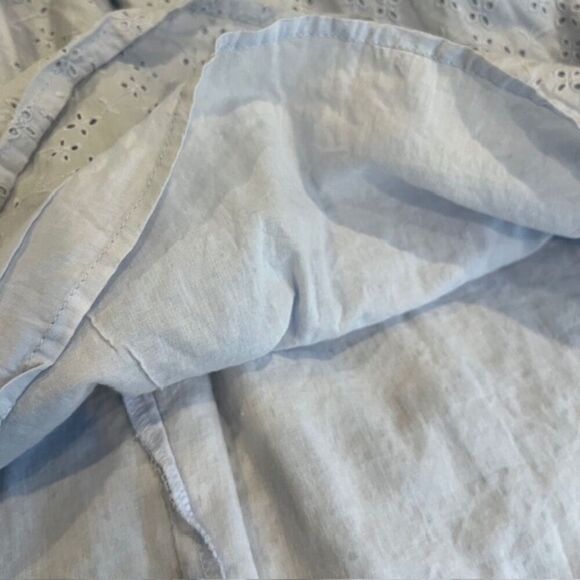 Patrons of Peace Sundress Mini Blue Eyelet Lined Elastic Back Size Small - Picture 6 of 12